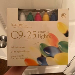 Vintage Holiday Memories C9-25 Ceramic Indoor/Outdoor Christmas Lights-